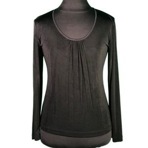 Chico’s Travelers Wrinkle Free Black Long Sleeve Top - Small